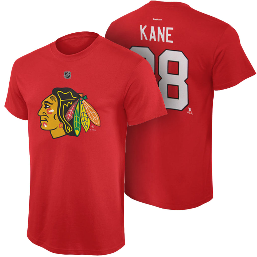 Chicago Blackhawks Patrick Kane Red Name and Number T-Shirt