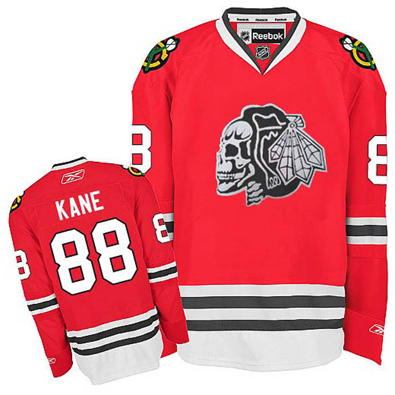 Patrick Kane Chicago Blackhawks #88 White Skull Ice Hockey Jersey