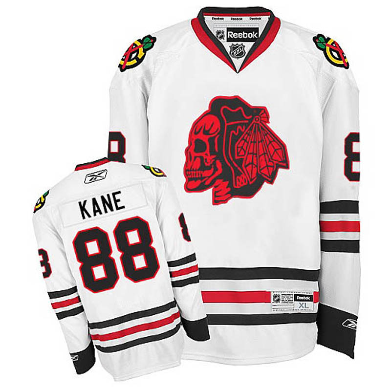 Patrick Kane Chicago Blackhawks #88 Red Skull Ice Hockey Jersey