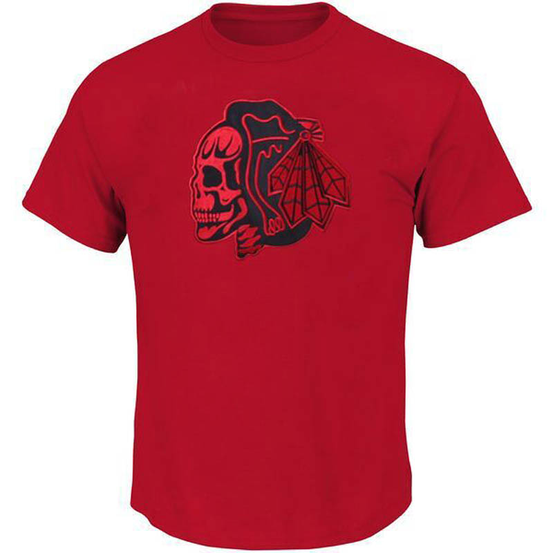 Blackhawks Short Sleeve Crew Neck Printed T-Shirt