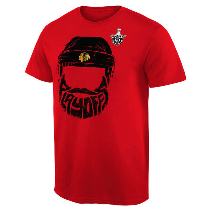 Chicago Blackhawks 2016 Stanley Cup Playoffs Bound Bearded Ice Hockey Red T-Shirt