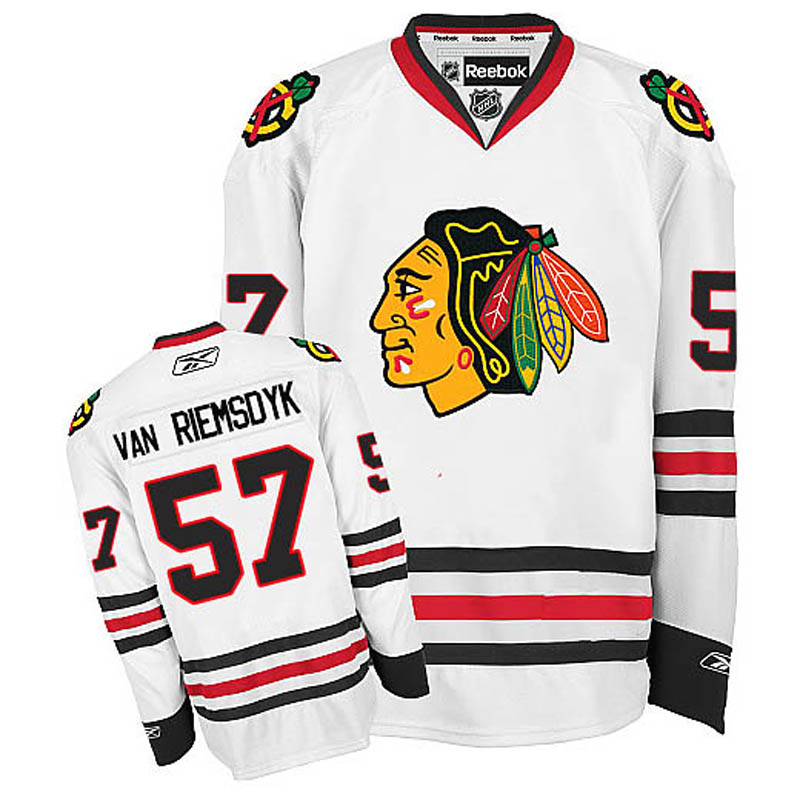 Trevor Van Riemsdyk Chicago Blackhawks #57 Away Ice Hockey Jersey