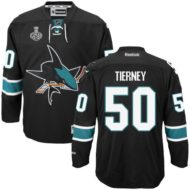 Chris Tierney San Jose Sharks #50 2016 Stanley Cup Black Third Jersey