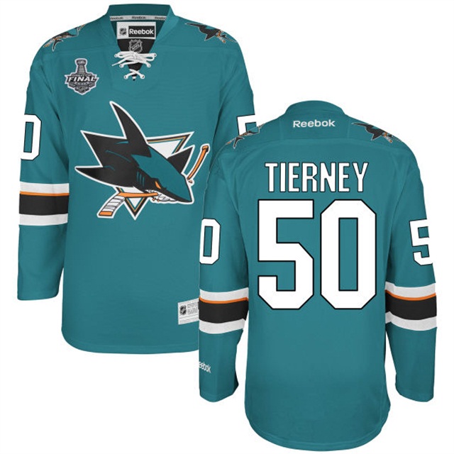 Chris Tierney San Jose Sharks #50 2016 Stanley Cup Teal Home Jersey