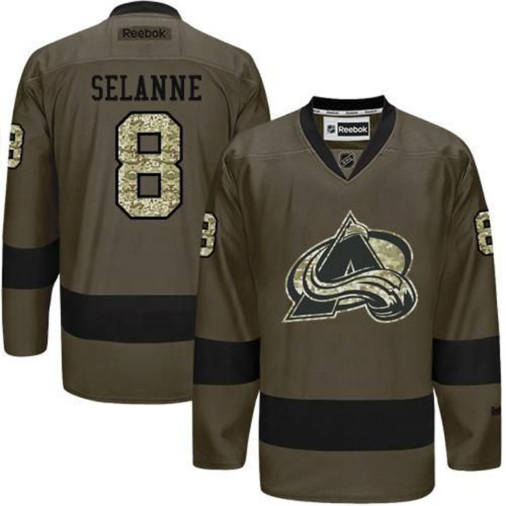 Teemu Selanne Colorado Avalanche #8 Green Camo Player Jersey