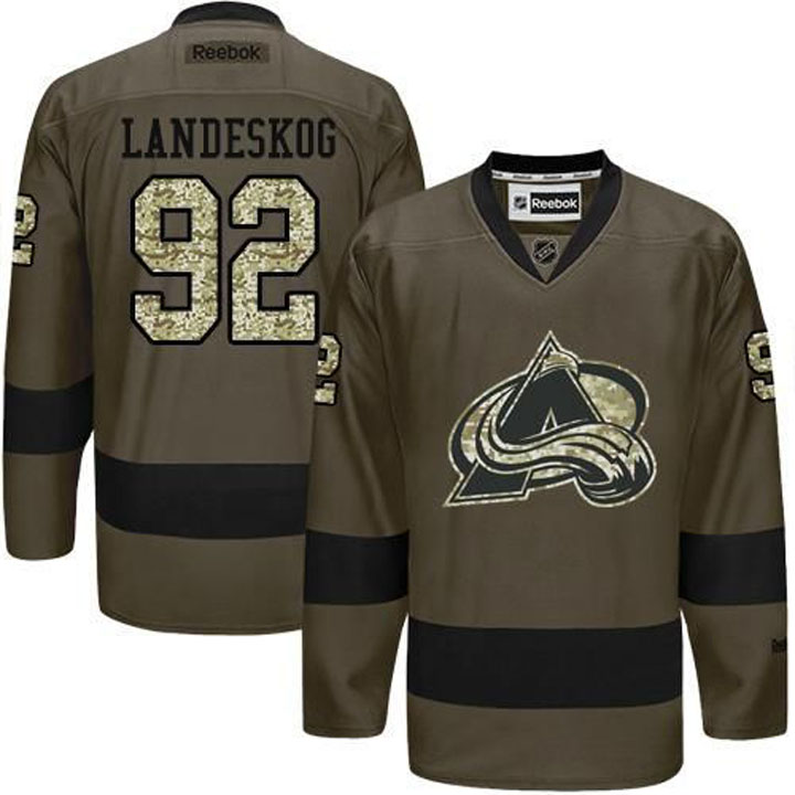 Gabriel Landeskog Colorado Avalanche #92 Green Camo Player Jersey