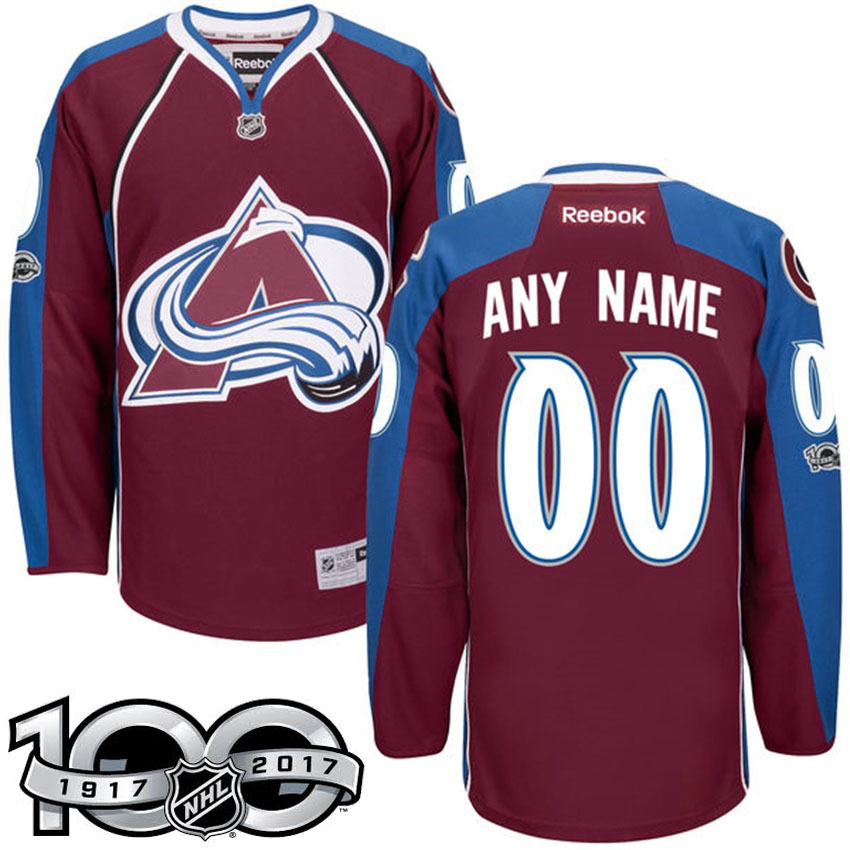 Colorado Avalanche Maroon Celebrate 100th Classic Patch Customized Jersey