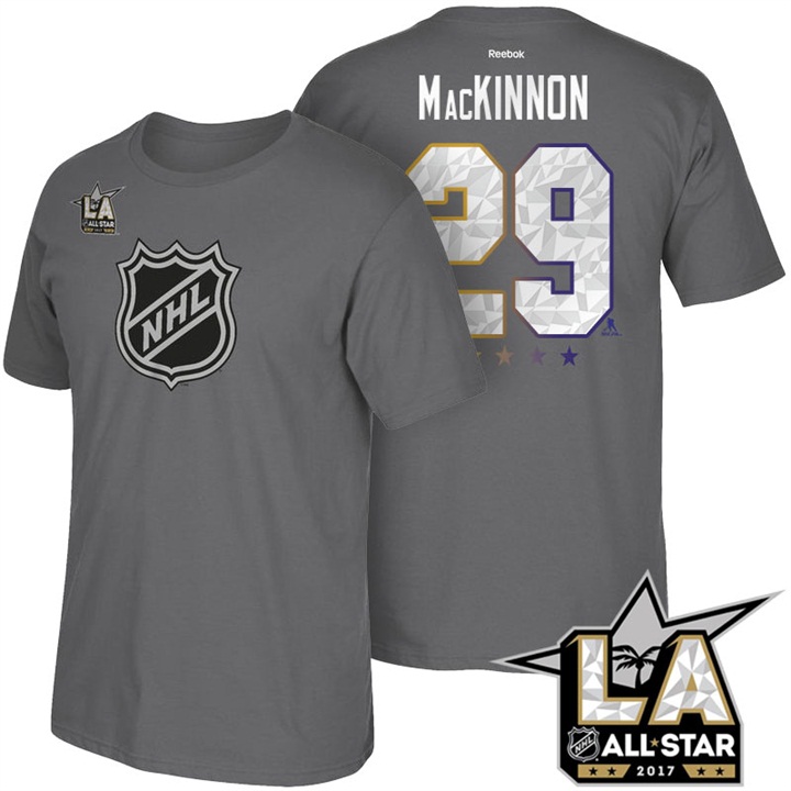 Avalanche #29 Nathan MacKinnon Gray 2017 All Star T-shirt