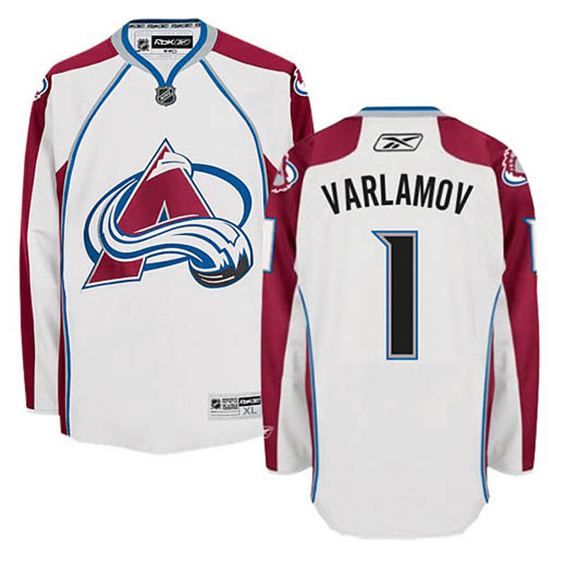 Semyon Varlamov Colorado Avalanche #1 Away Ice Hockey Jersey