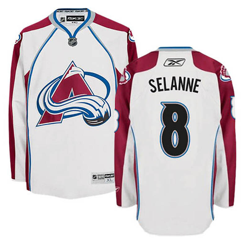 Teemu Selanne Colorado Avalanche #8 Away Ice Hockey Jersey