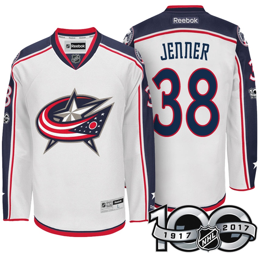 Blue Jackets Boone Jenner #38 White Centennial Classic Patch Jersey