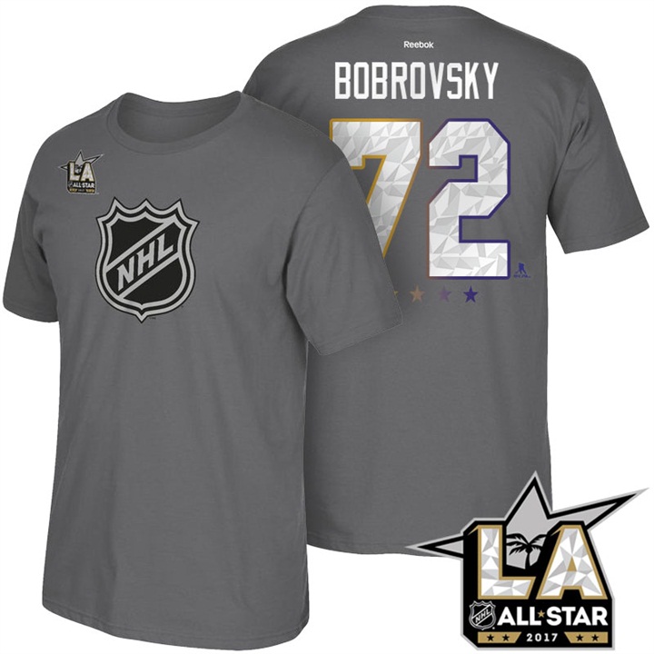 Blue Jackets #72 Sergei Bobrovsky Gray 2017 All Star T-shirt