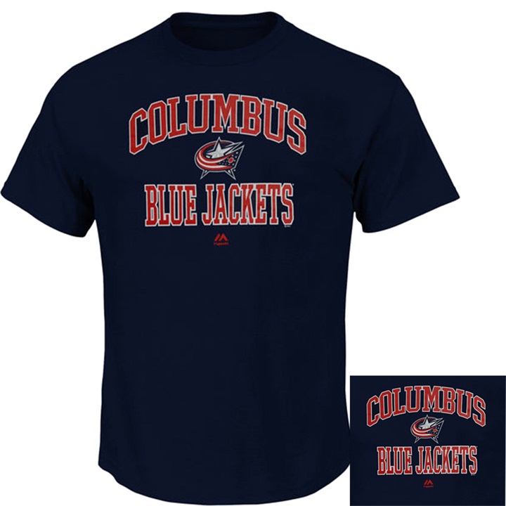 Columbus Blue Jackets Navy Blue Heart And Soul T-shirt