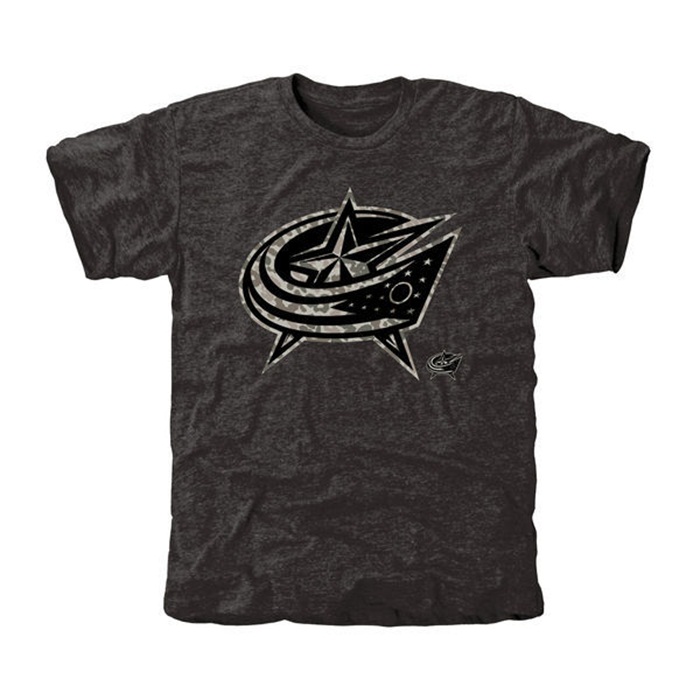 Columbus Blue Jackets Rink Warrior Black Tri-Blend T-Shirt