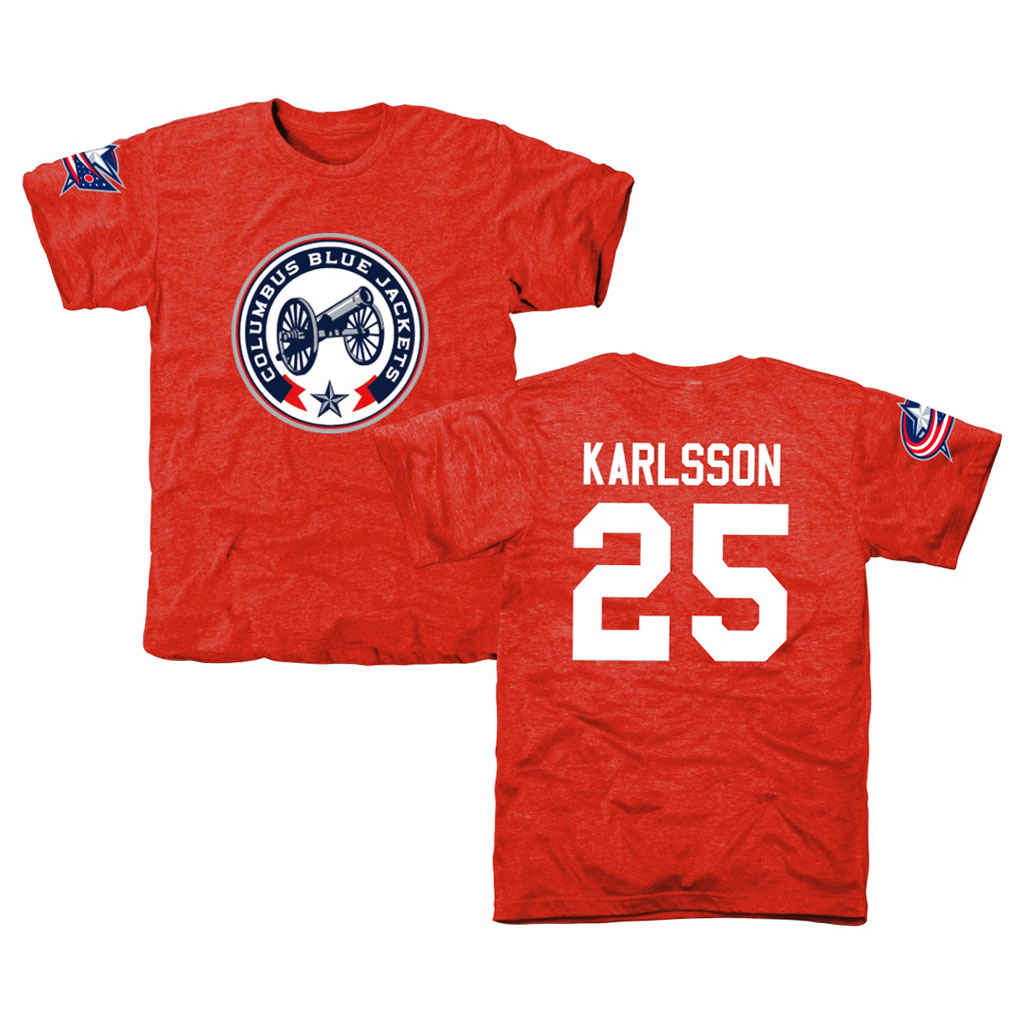 Columbus Blue Jackets William Karlsson Red Tri-blend T-Shirt