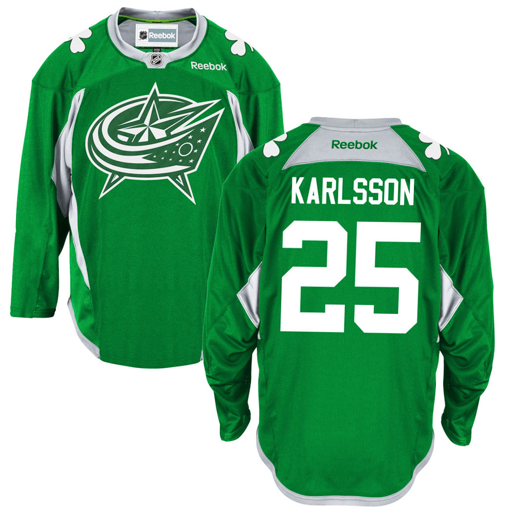 Blue Jackets William Karlsson St. Patrick's Day Green Practice Jersey