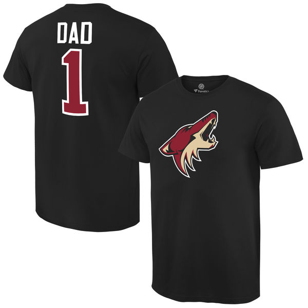 Men's Arizona Coyotes Number One Dad Black T-Shirt