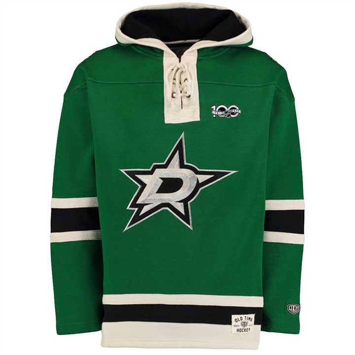 NHL Stars Kelly Green Centennial Patch Pullover Old Time Hockey Hoodie