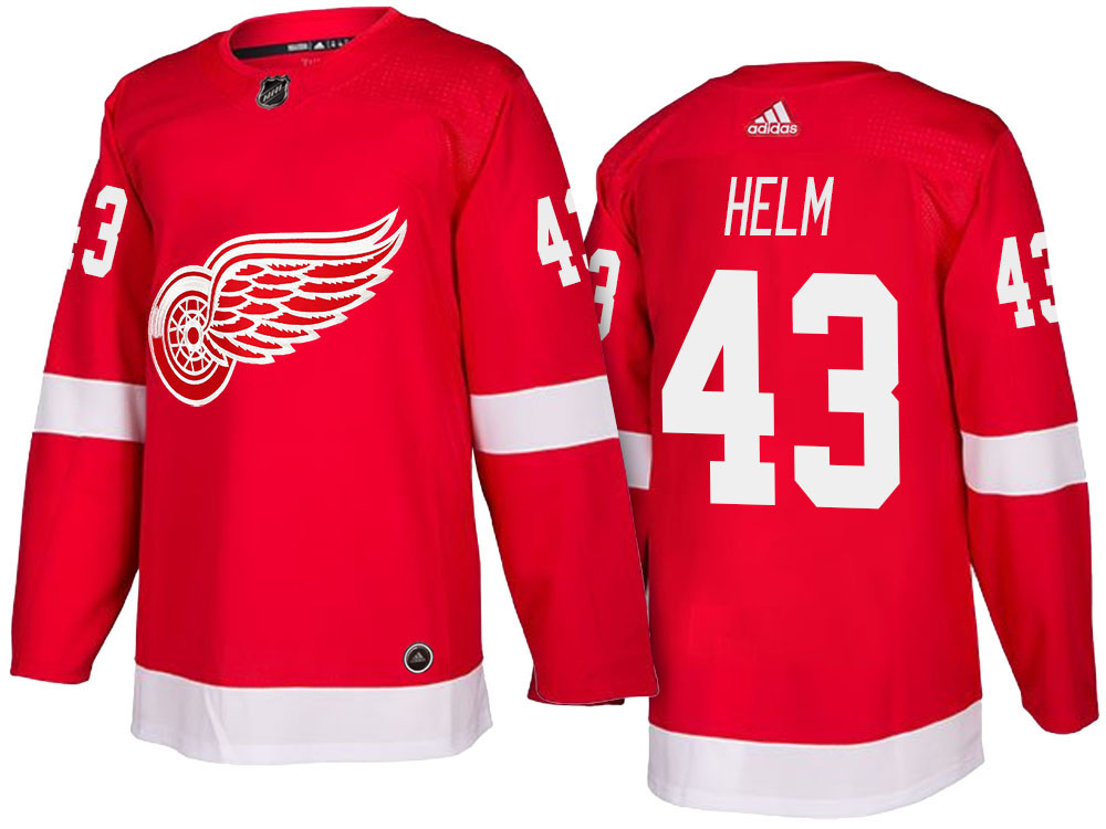 NHL Men's Detroit Red Wings #43 Darren Helm Red 2017-2018 Season New-Look Jersey