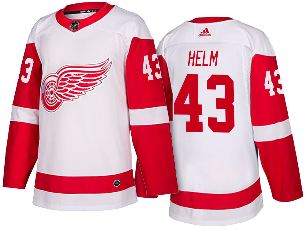 NHL Men's Detroit Red Wings #43 Darren Helm White 2017-2018 Season New-Look Jersey