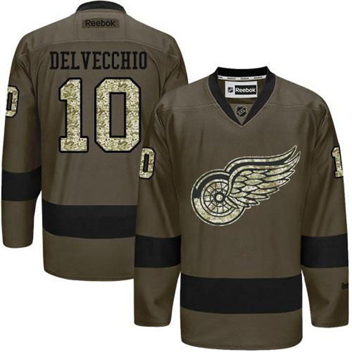 Alex Delvecchio Detroit Red Wings #10 Green Camo Player Jersey