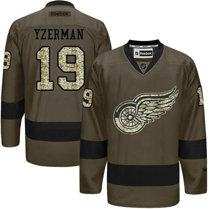 Steve Yzerman Detroit Red Wings #19 Green Camo Player Jersey