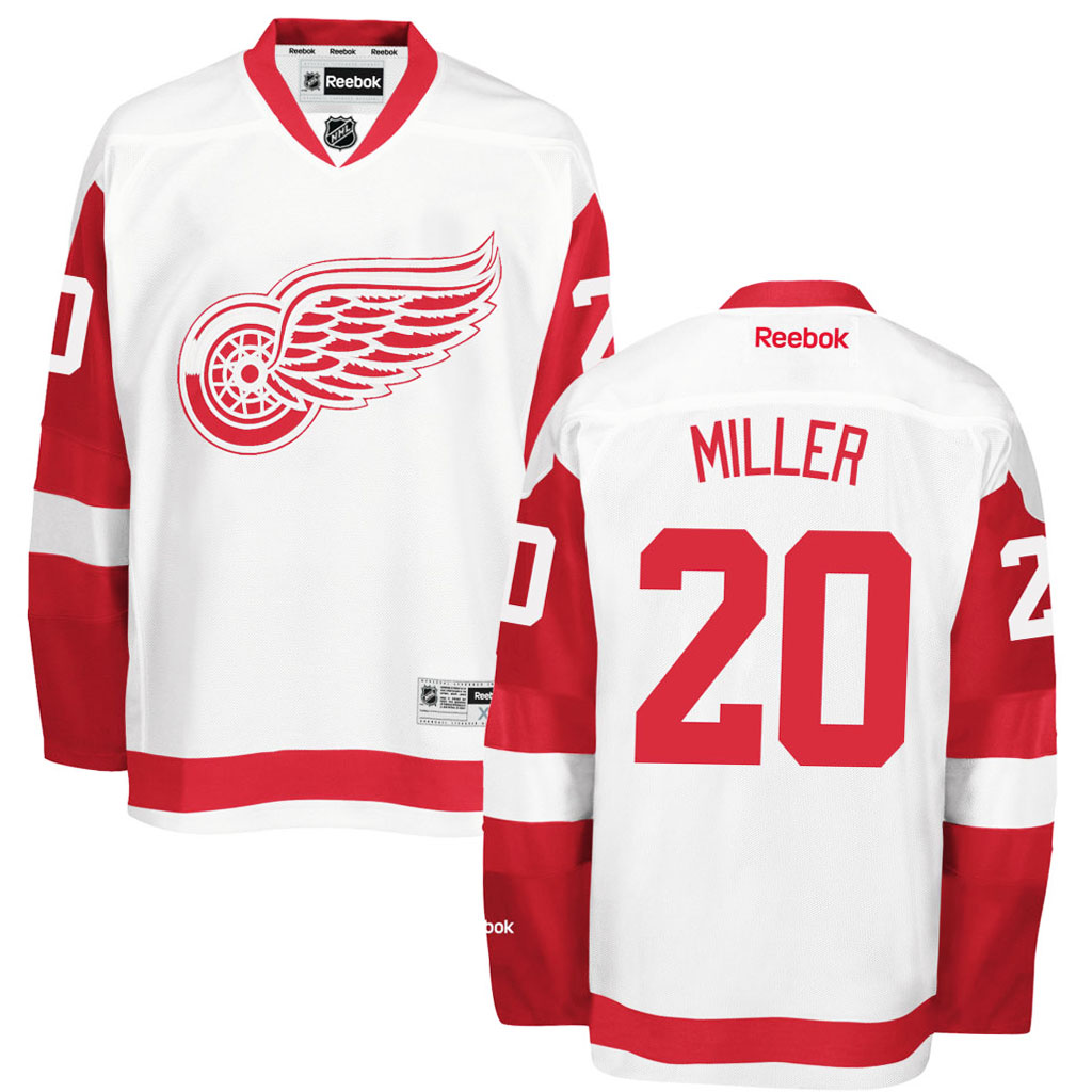 Red Wings Drew Miller White Premier Away Jersey