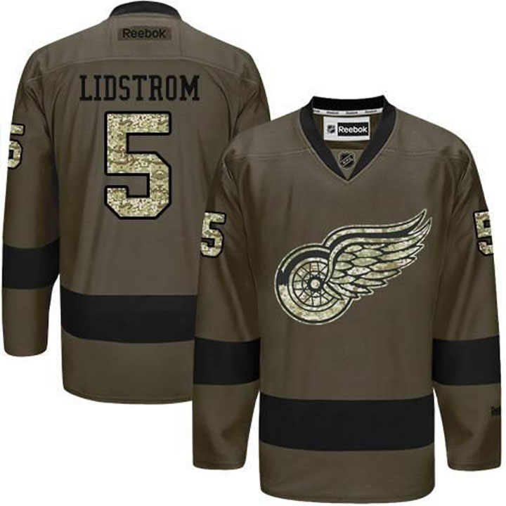 Nicklas Lidstrom Detroit Red Wings #5 Green Camo Player Jersey