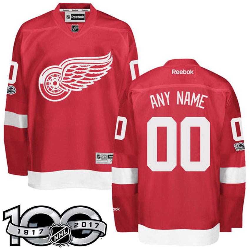 Detroit Red Wings Red Celebrate 100th Classic Patch Customized Jersey