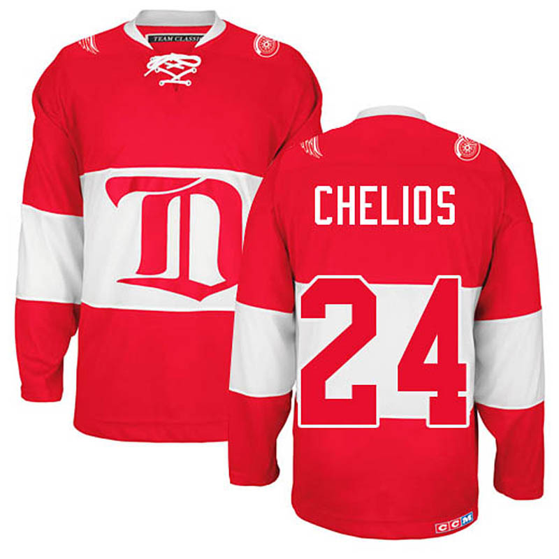 Chris Chelios Detroit Red Wings #24 Winter Classic Ice Hockey Jersey