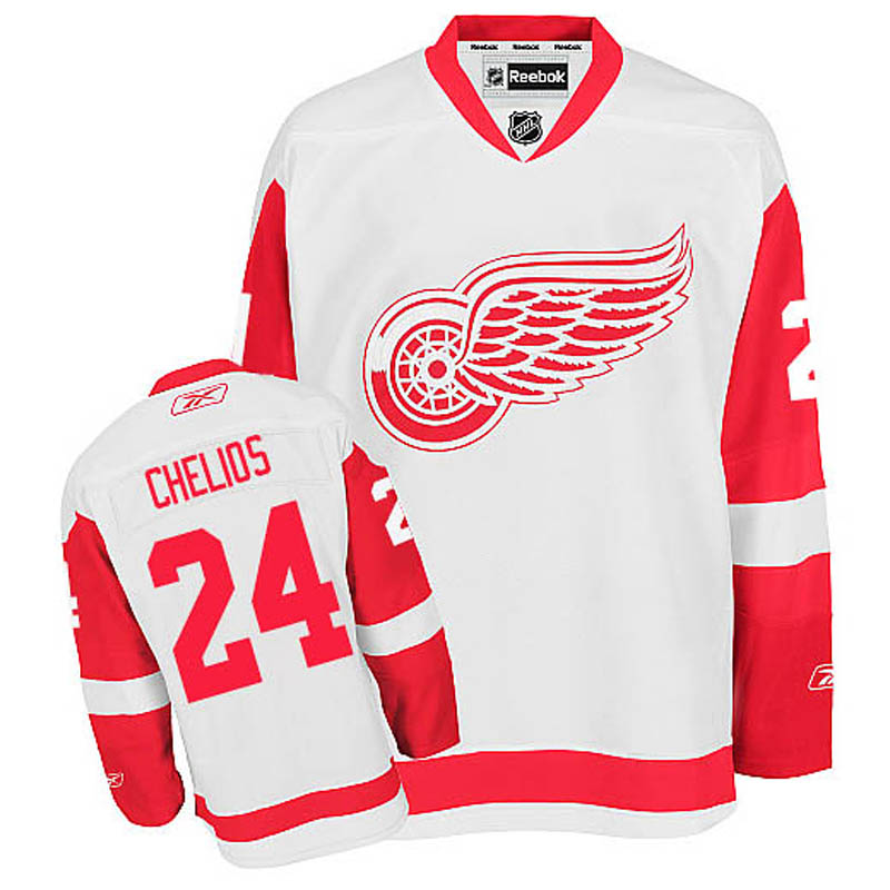 Chris Chelios Detroit Red Wings #24 Away Ice Hockey Jersey