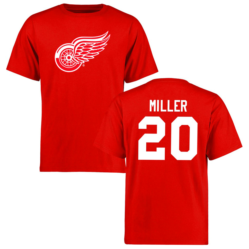 Detroit Red Wings Drew Miller Red Short Sleeve T-Shirt