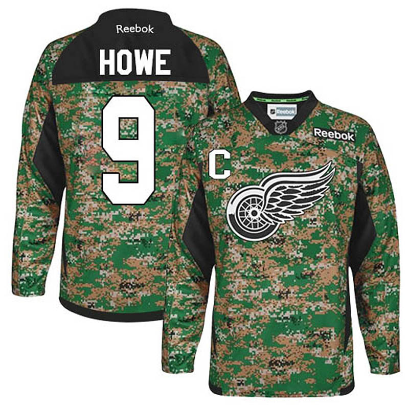 Gordie Howe Detroit Red Wings #9 Veterans Day Ice Hockey Jersey