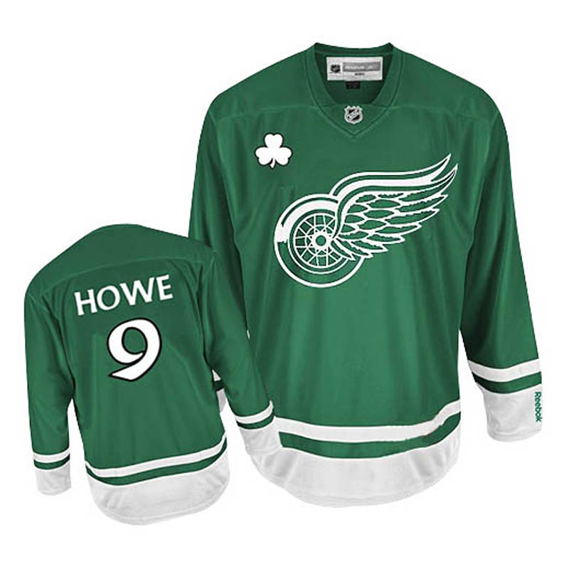 Gordie Howe Detroit Red Wings #9 St Patty's Day Ice Hockey Jersey