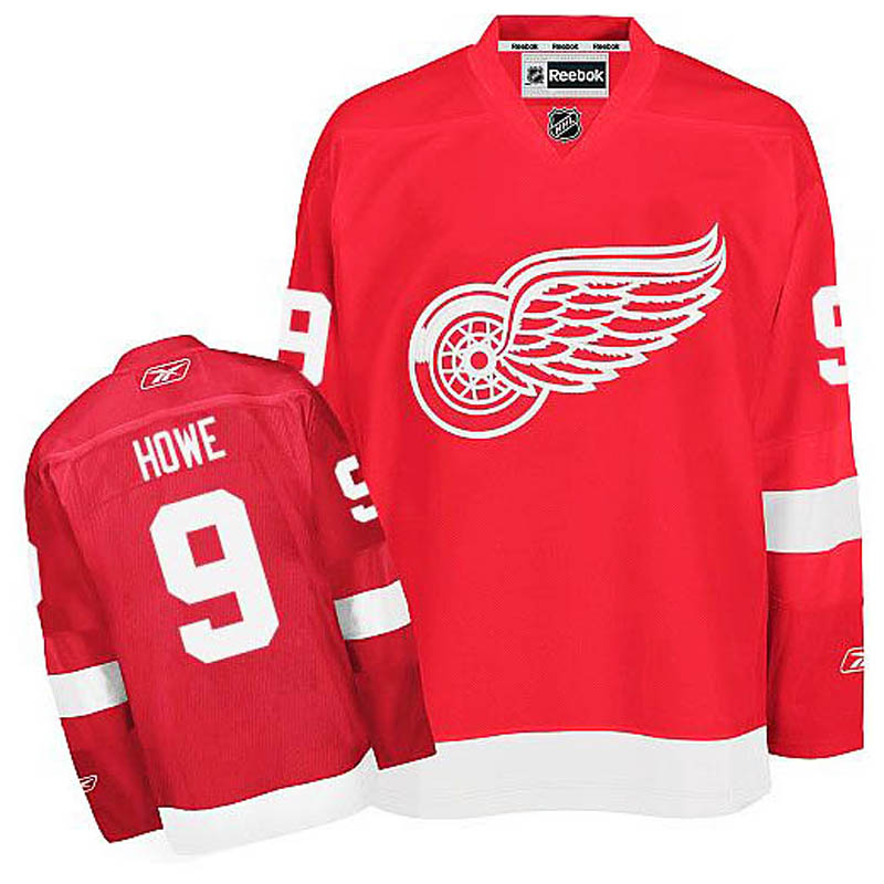 Gordie Howe Detroit Red Wings #9 Home Ice Hockey Jersey