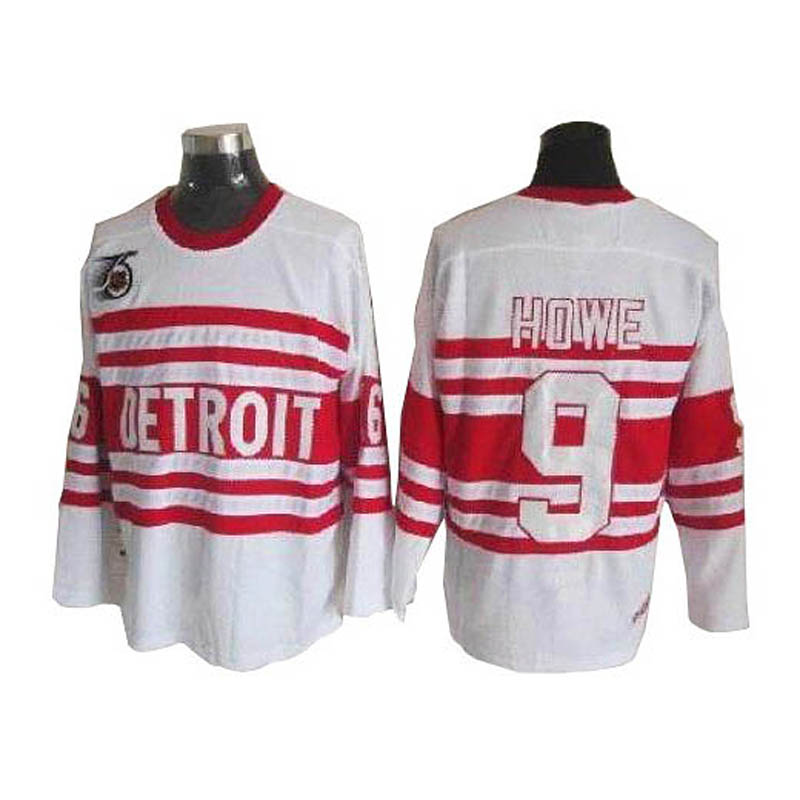 Gordie Howe Detroit Red Wings #9 Throwback Ice Hockey Jersey