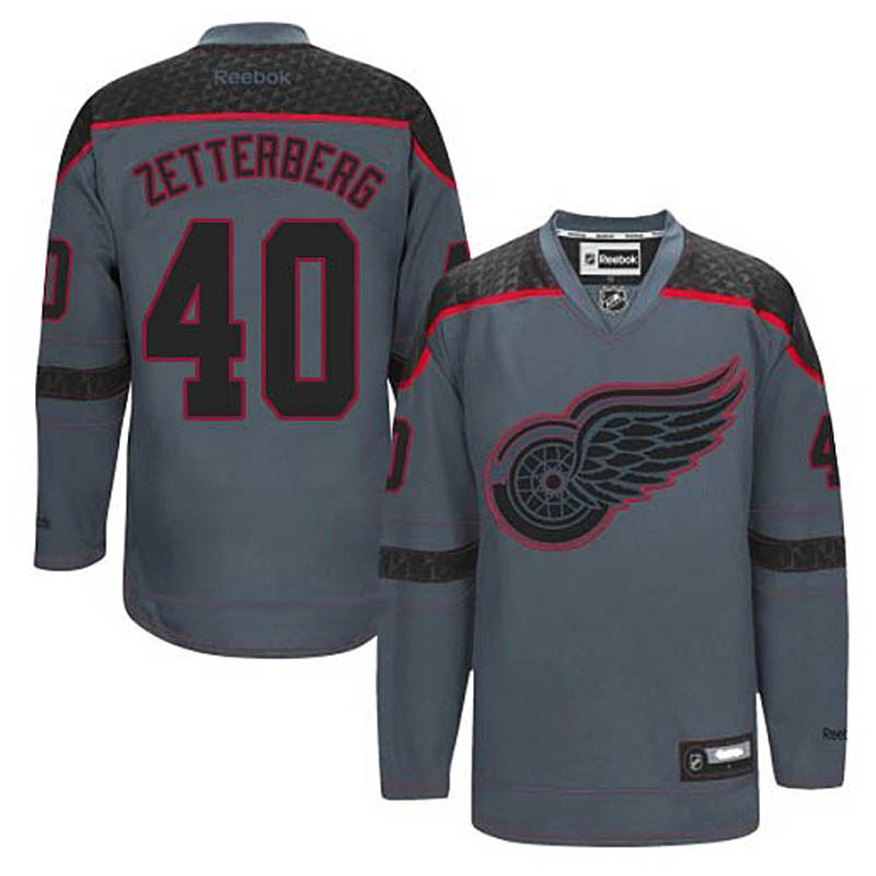 Henrik Zetterberg Detroit Red Wings #40 Cross Check Fashion Ice Hockey Jersey