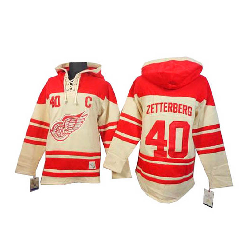 Henrik Zetterberg Detroit Red Wings #40 Ice Hockey Sawyer Hooded Sweatshirt