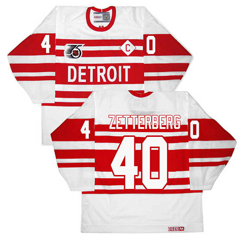 Henrik Zetterberg Detroit Red Wings #40 Throwback Ice Hockey Jersey