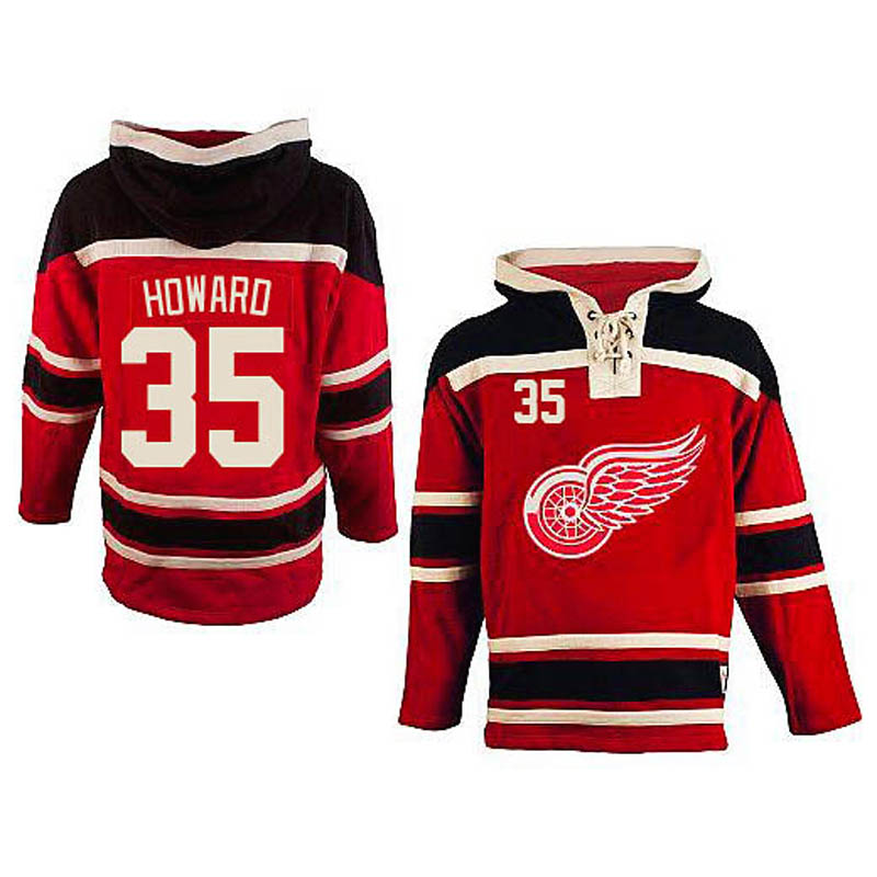 Jimmy Howard Detroit Red Wings #35 Ice Hockey Sawyer Hooded Sweatshirt