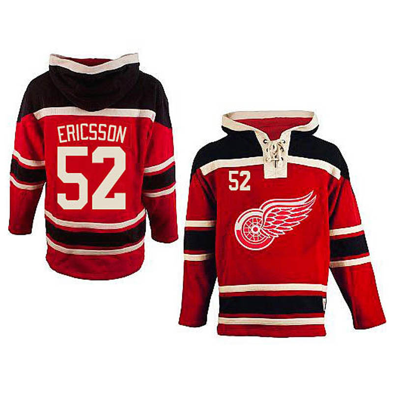 Jonathan Ericsson Detroit Red Wings #52 Ice Hockey Sawyer Hooded Sweatshirt