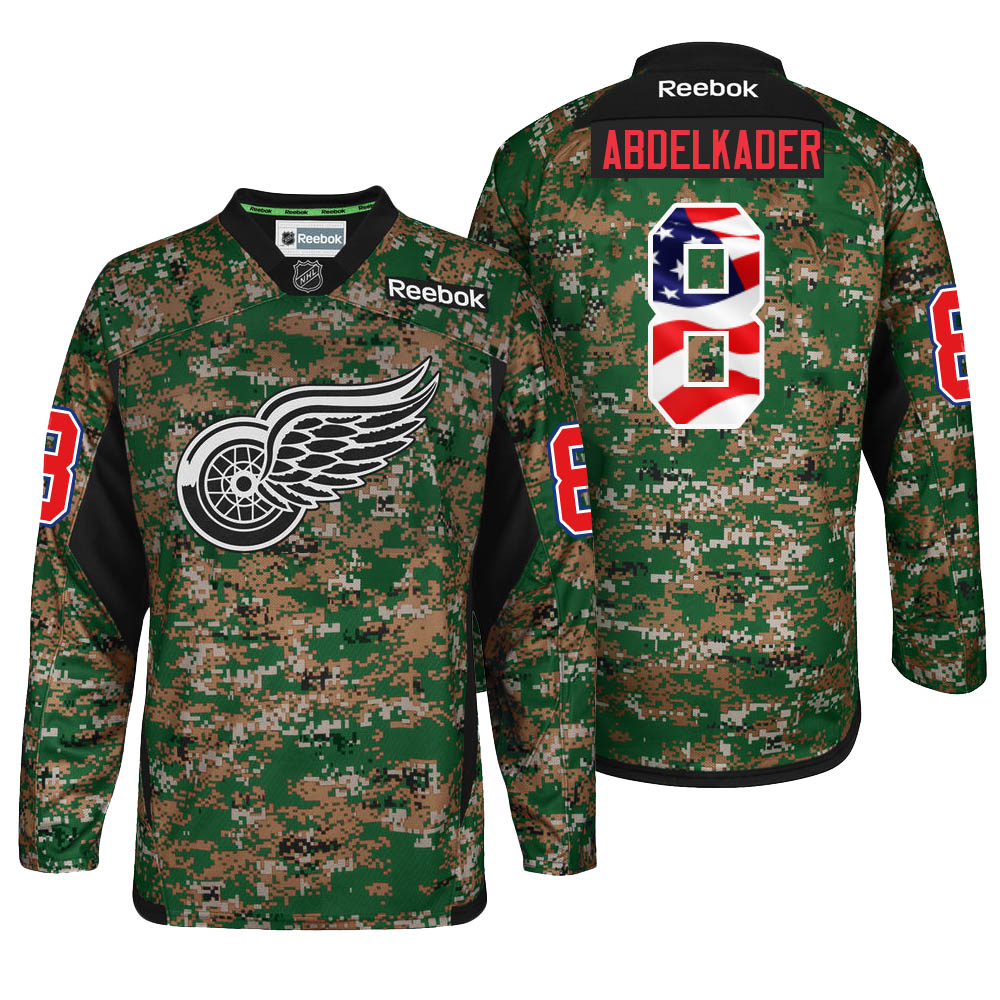 2016-2017 Red Wings Justin Abdelkader #8 Camo Military Appreciation Night Jersey