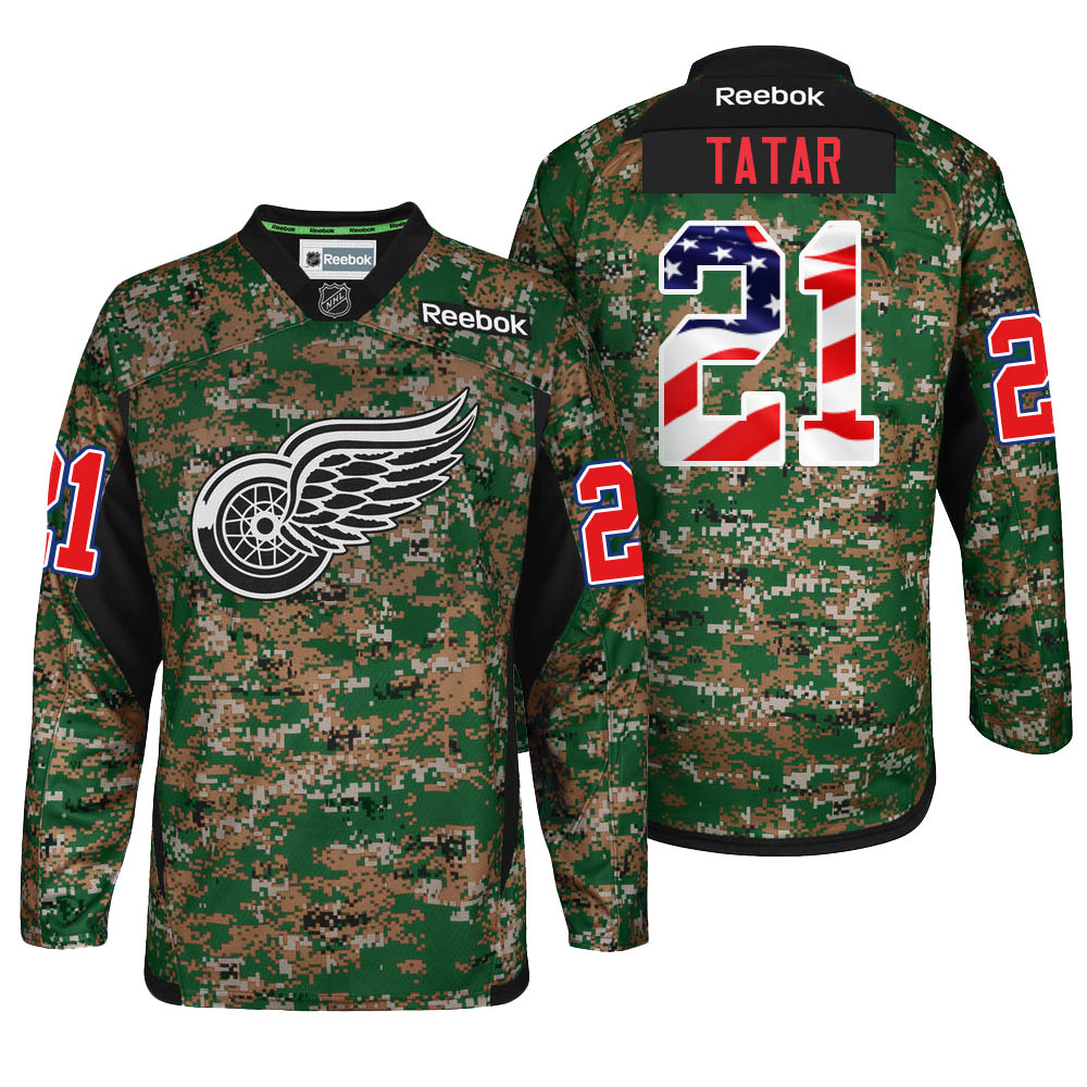 2016-2017 Red Wings Tomas Tatar #21 Camo Military Appreciation Night Jersey