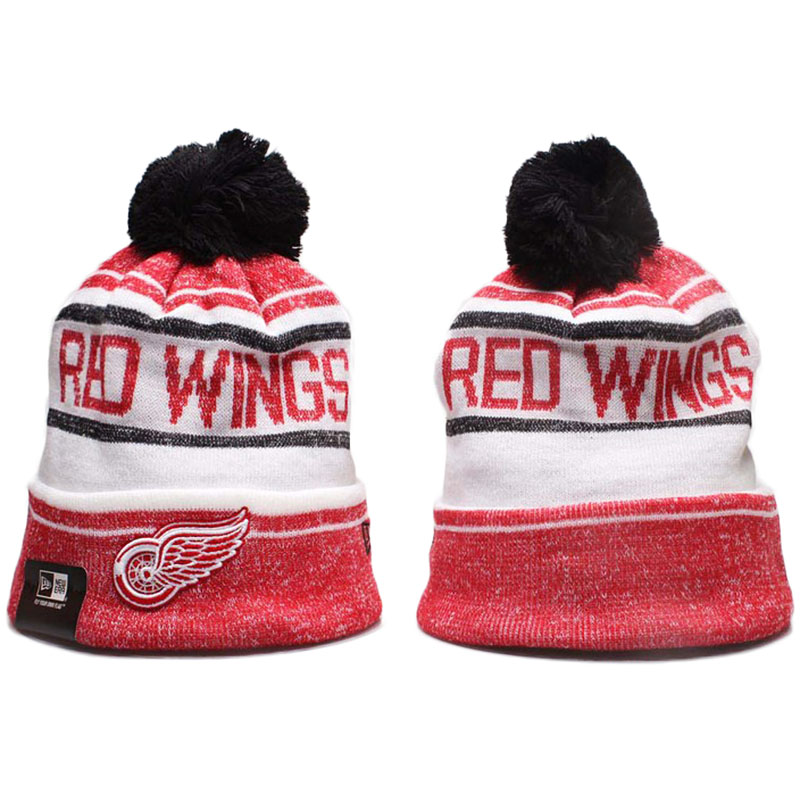 Detroit Red Wings 2017 Centennial Classic Knit Hat With Pom Beanies Pink/White