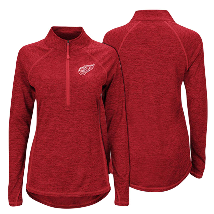 Women Detroit Red Wings Red Cool Base Half-Zip Pullover Jacket