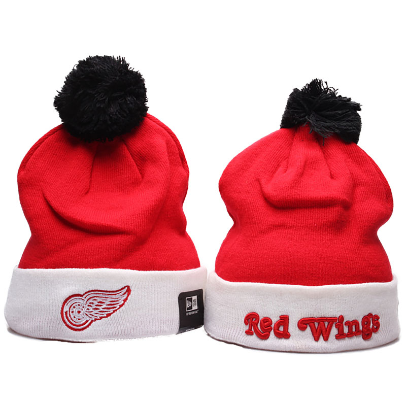 Detroit Red Wings 2017 Centennial Classic Knit Hat With Pom Beanies Red