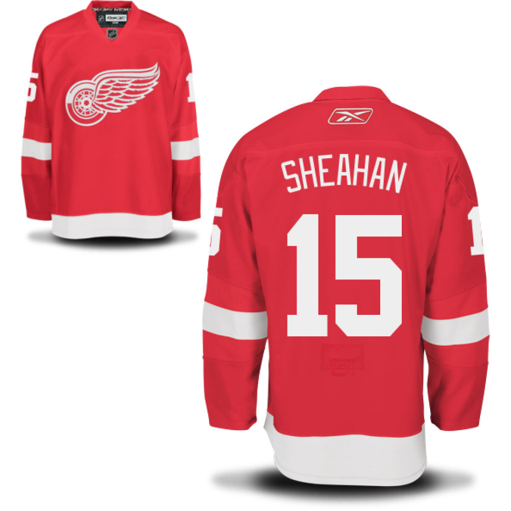 Red Wings Riley Sheahan Red EDGE Authentic Home Jersey