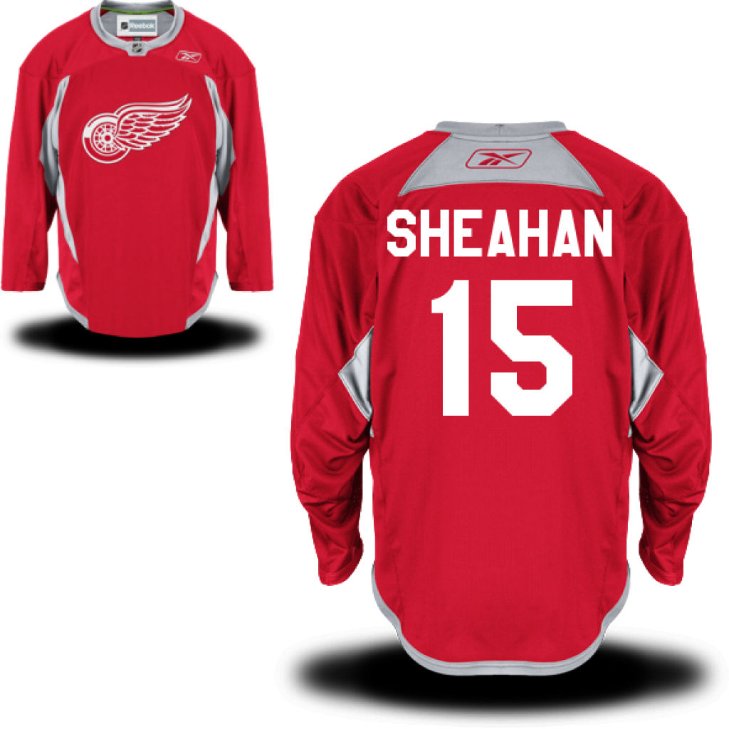 Red Wings Riley Sheahan Red Practice Jersey