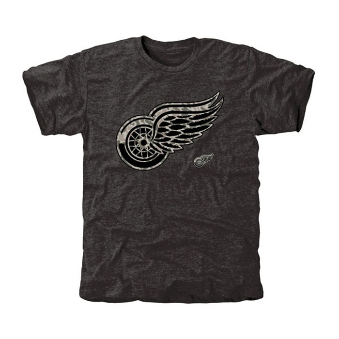 Detroit Red Wings Rink Warrior Black Tri-Blend T-Shirt