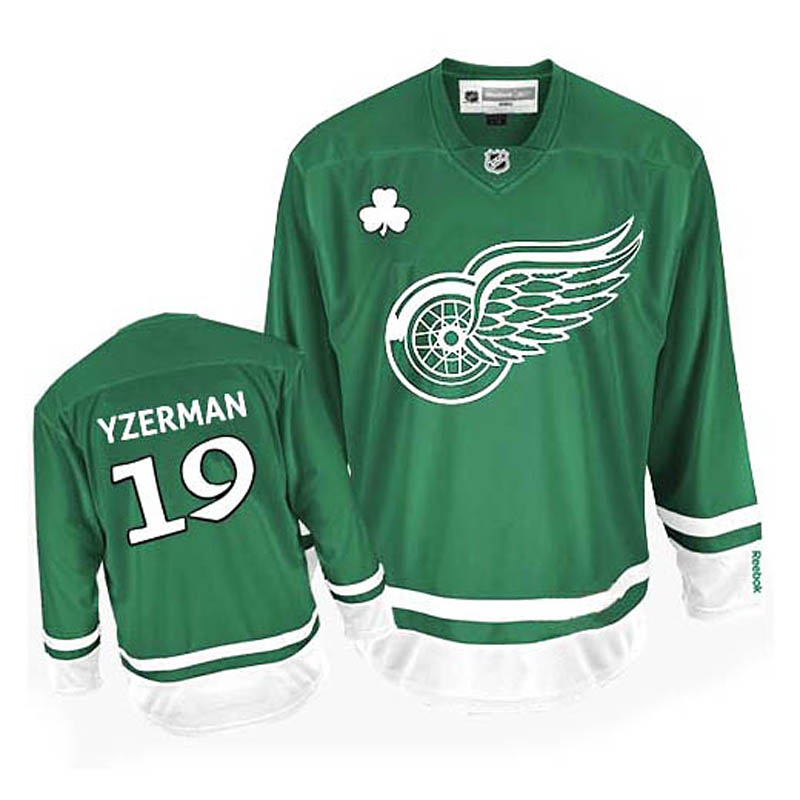 Steve Yzerman Detroit Red Wings #19 St Patty's Day Ice Hockey Jersey